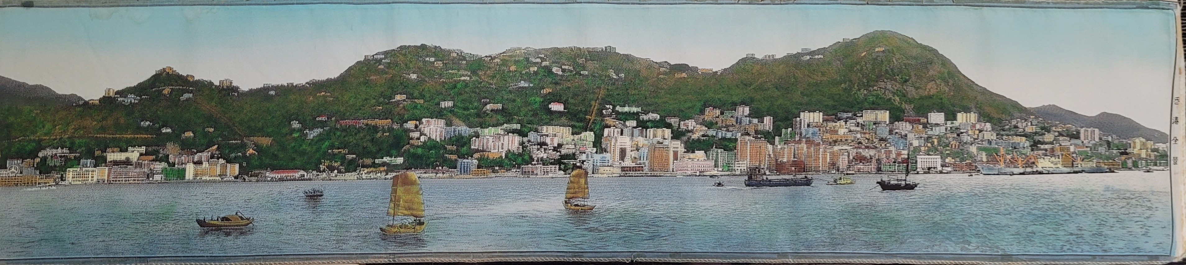 1960年代中至1970年代該絲織廠生產的「香港全景」絲織風景畫